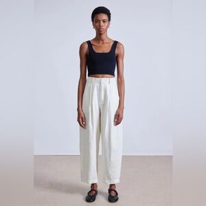 Apiece Apart Bari Cropped Trouser in Cream | size 4